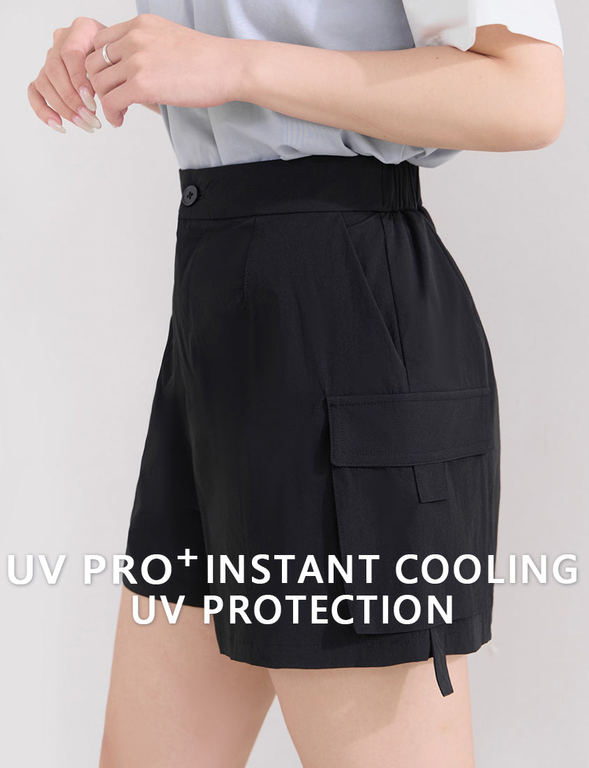 Instant Cooling UV-Protection Stitch Plus Size Utility Shorts