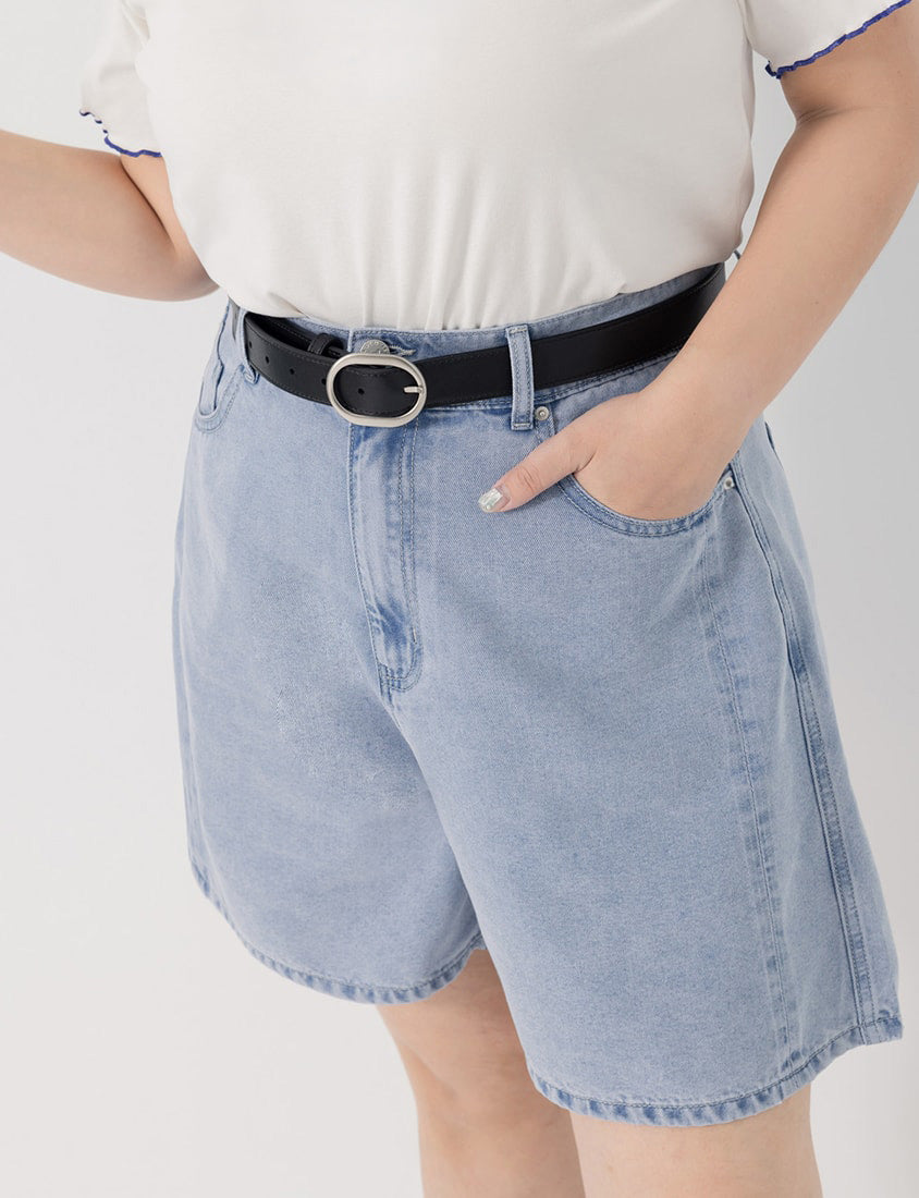 Lyocell Cooling Boyfriend Plus Size Denim Shorts