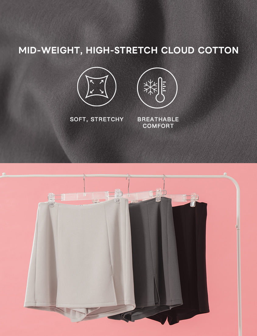 Cloud Cotton A-line Slit Plus Size Skort