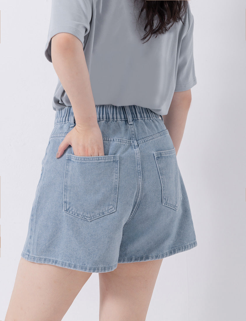 Slim Fit A-Line Wrap Plus Size Denim Skort