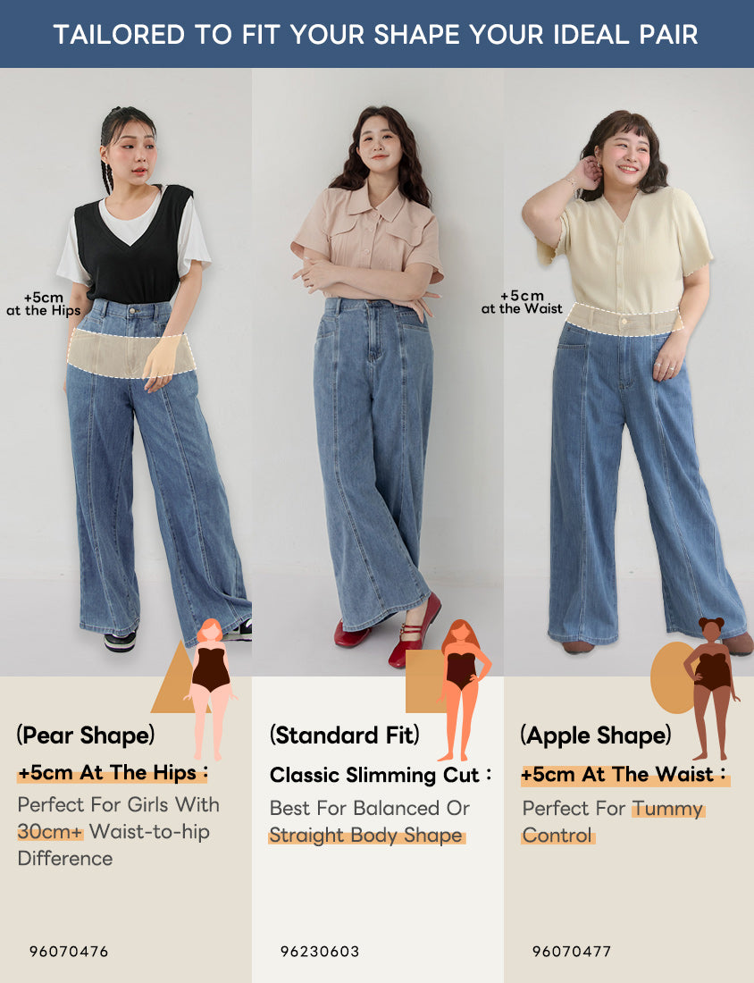 Standard Stitch Detail Plus Size Wide-Leg Jeans