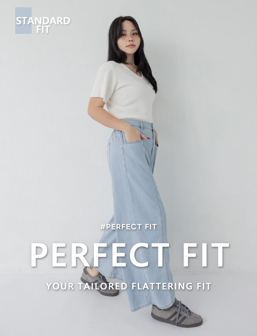 Standard Stitch Detail Plus Size Wide-Leg Jeans