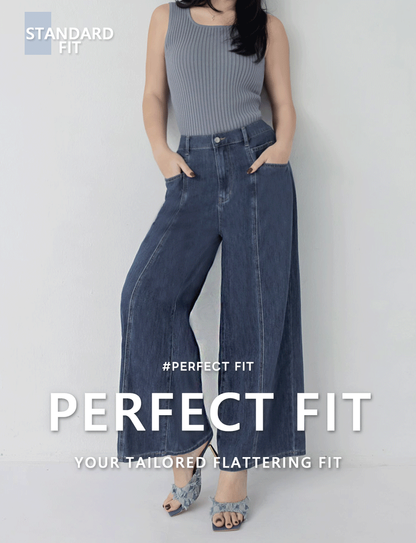Standard Stitch Detail Plus Size Wide-Leg Jeans
