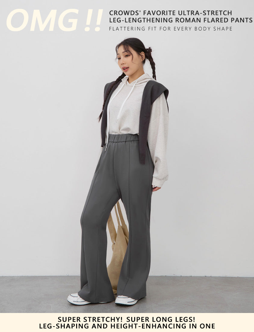 Crowds' Favorite Ultra-Stretch Leg-lengthening Roman Plus Size Flared Pants