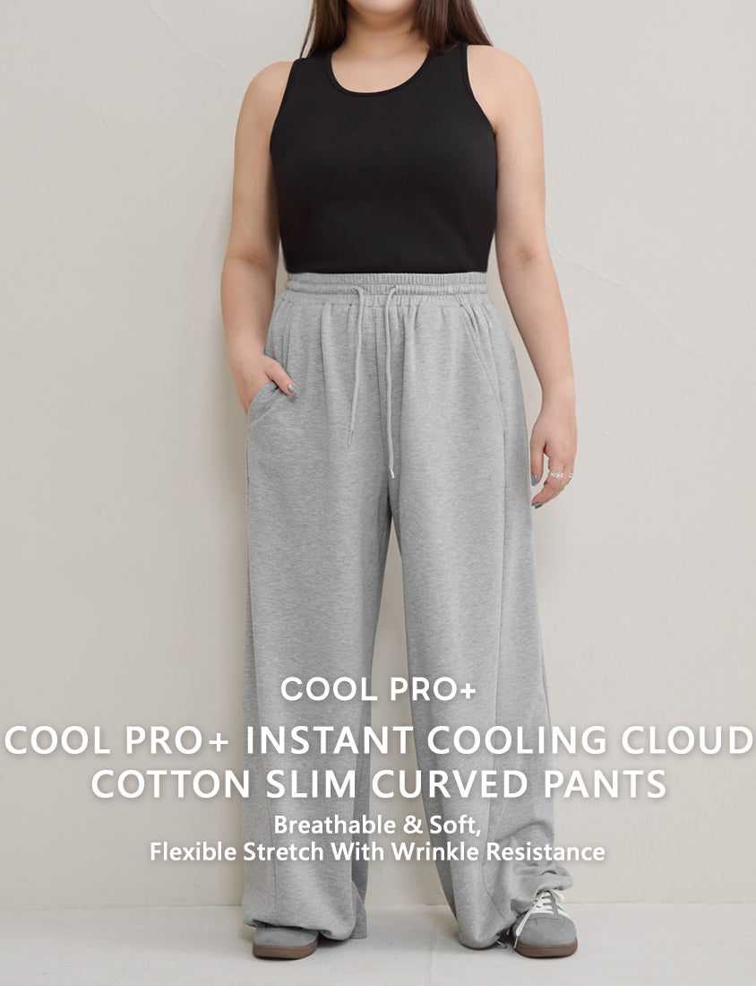 Instant Cool Cloud Cotton Slim Plus Size Curved Pants