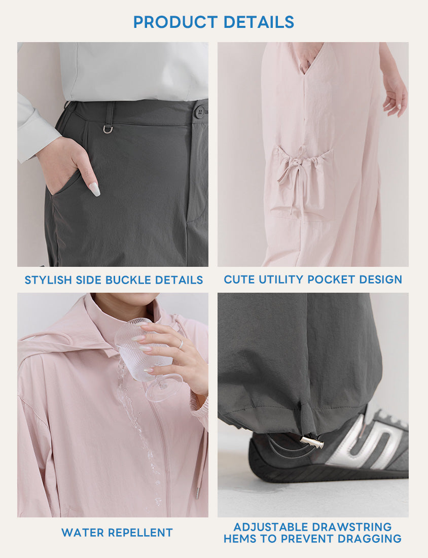 Instant Cooling UV-Protection Tie-Waist Plus Size Utility Pants