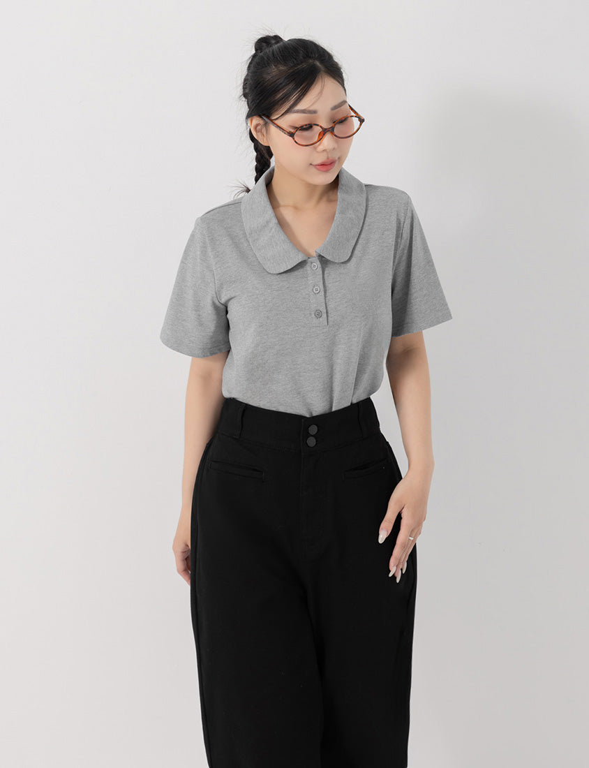 Slim Fit Wide Waistband Twill Plus Size Boyfriend Pants