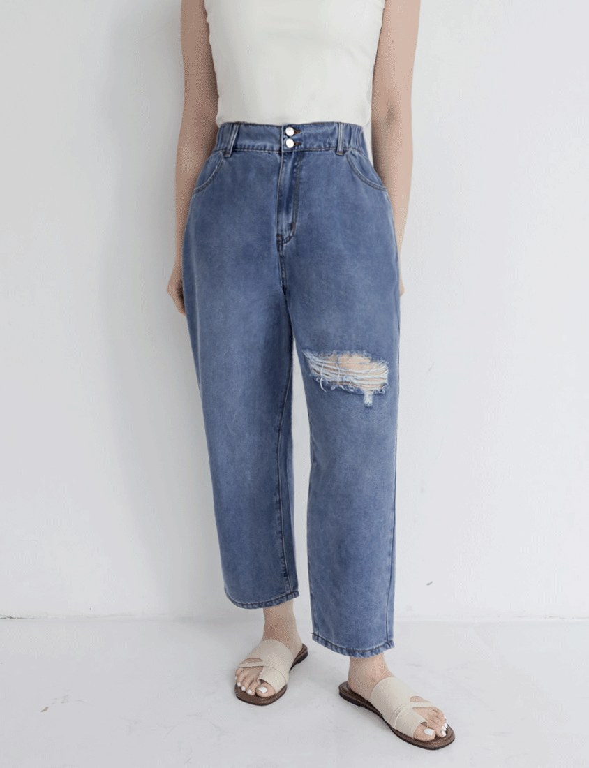 Cooling Lyocell Slimming Plus Size Boyfriend Jeans