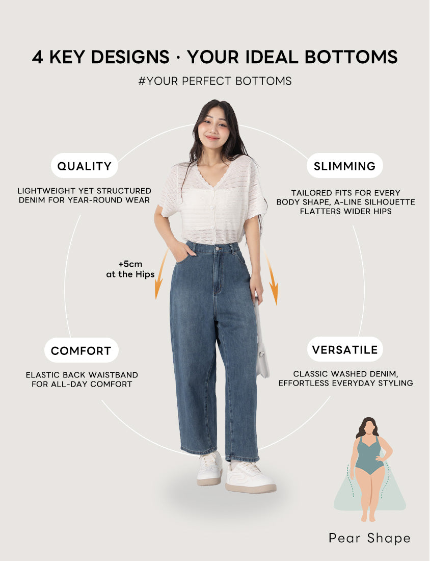 Pear-Shaped Friendly! Perfect Fit Slim Straight Cropped Plus Size Jeans