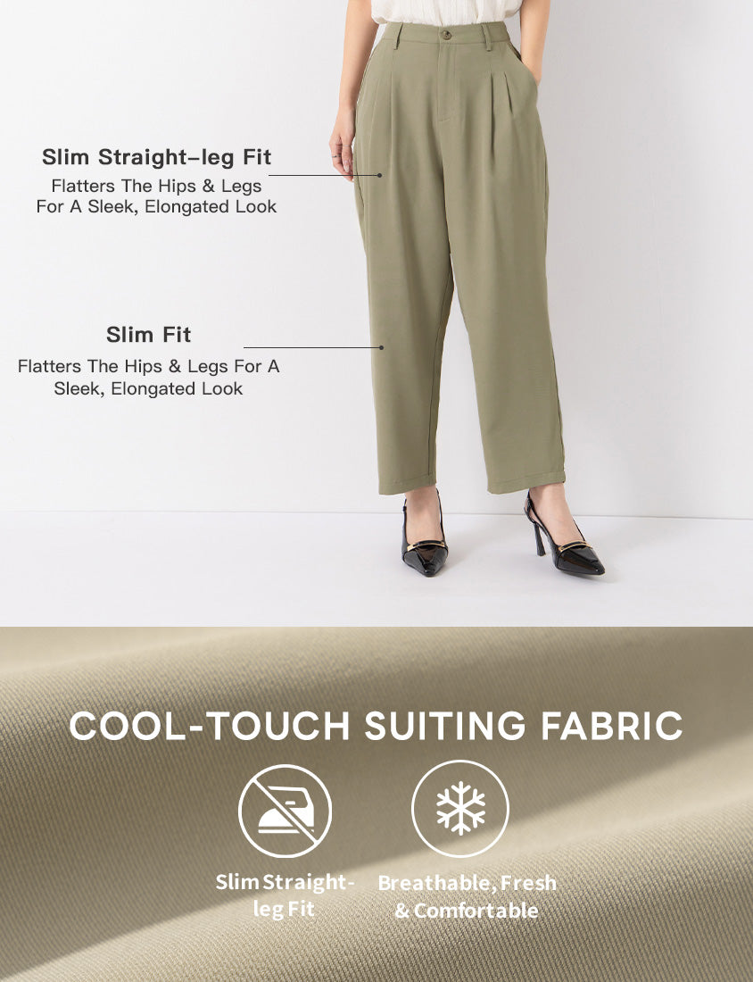 MISS. Cool Touch Wrinkle-Resistant Tailored Cropped Suit Plus Size Pants