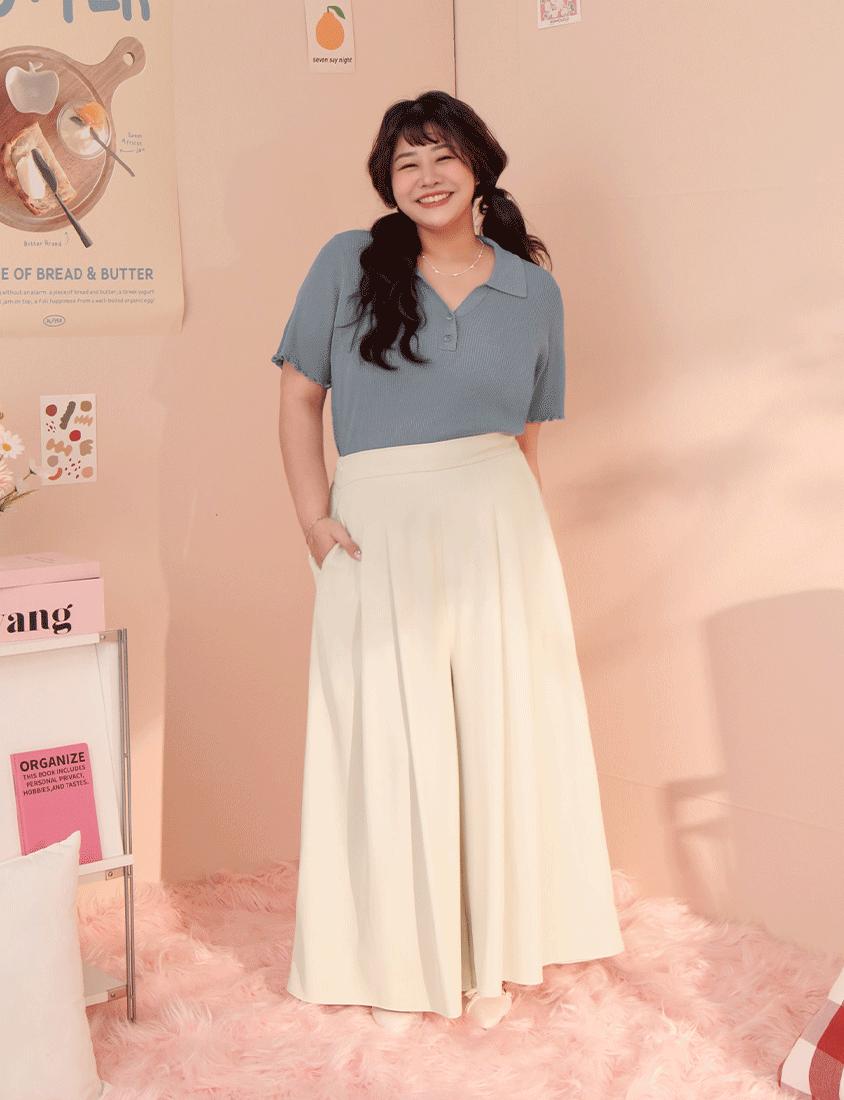 Instant Cooling Chiffon Pleated Plus Size Wide Leg Pants