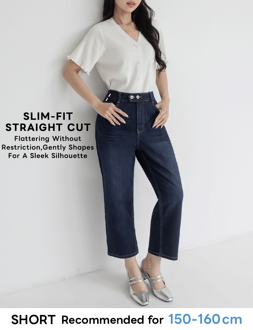 Zero Restriction Cloud Denim Plus Size Cropped Jeans (Short)
