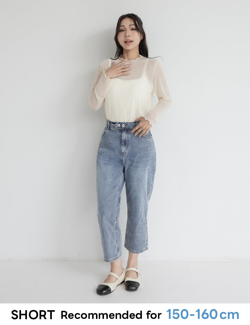 Zero Restriction Cloud Denim Plus Size Cropped Jeans (Short)