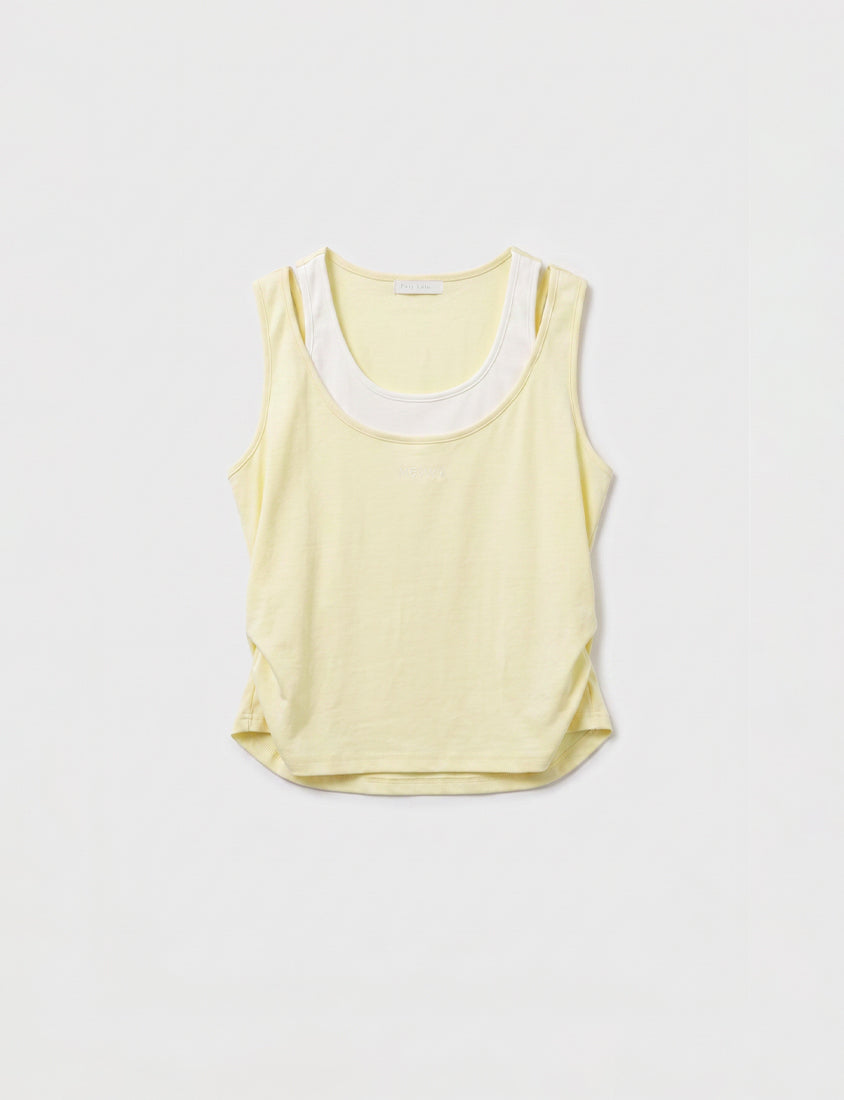 Instant Cooling Cat Paw Embroidered Contrast Plus Size Tank Top