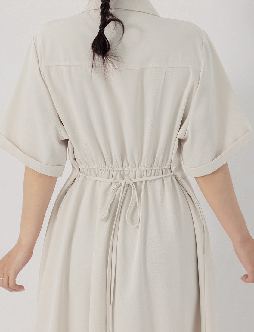 Vintage Japanese Style Button-Up Collar Plus Size Maxi Dress