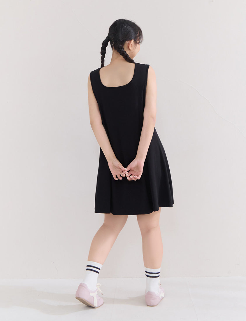 Embroidered Elastic Waist Plus Size Mini Dress