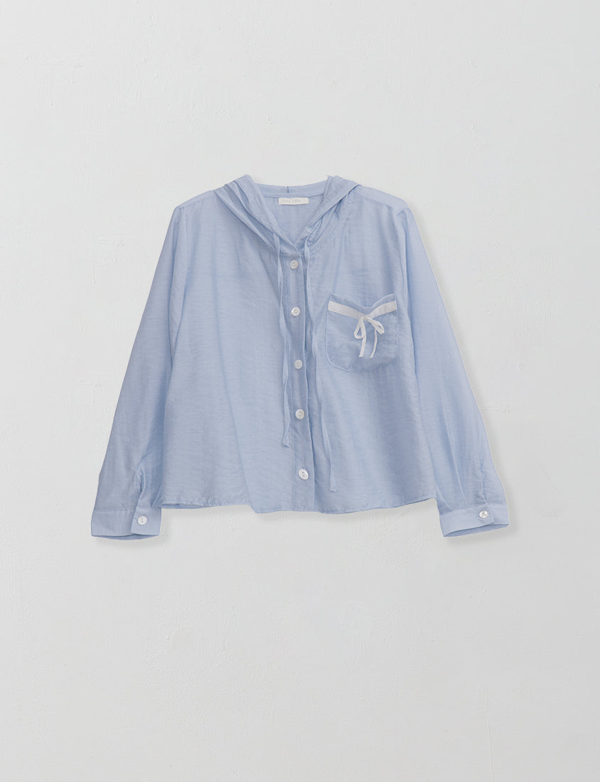 Cute Bow Pocket Sheer Hooded Plus Size Jacket