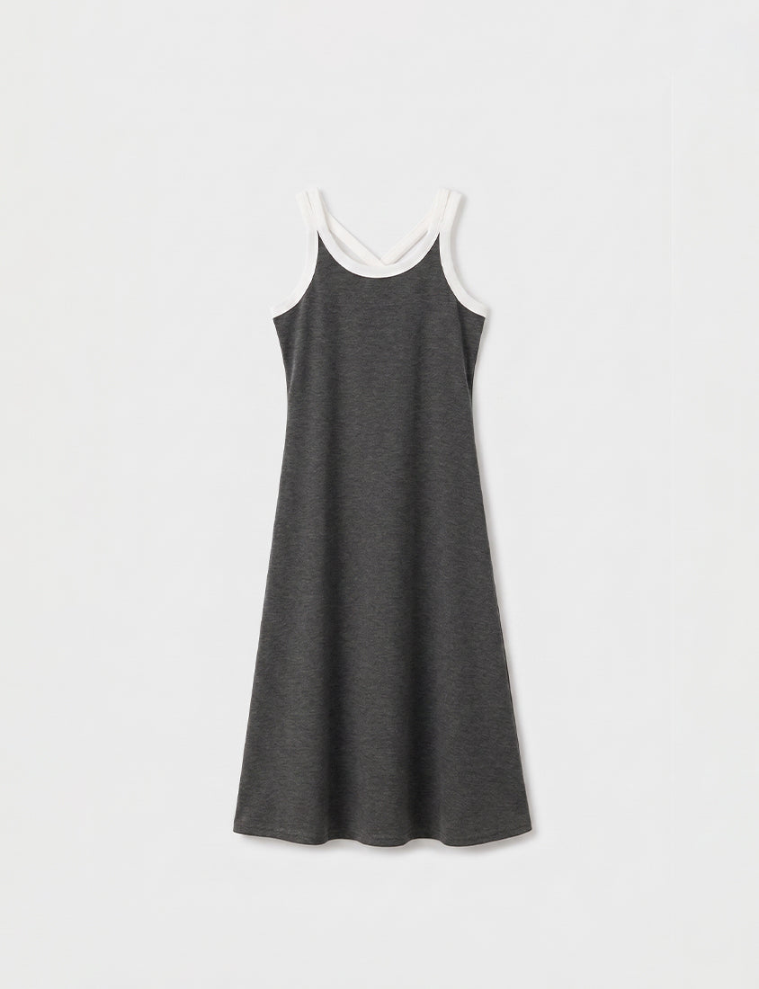 Lyocell Cloud Cotton Open-Back Short Sleeve Maxi Dress