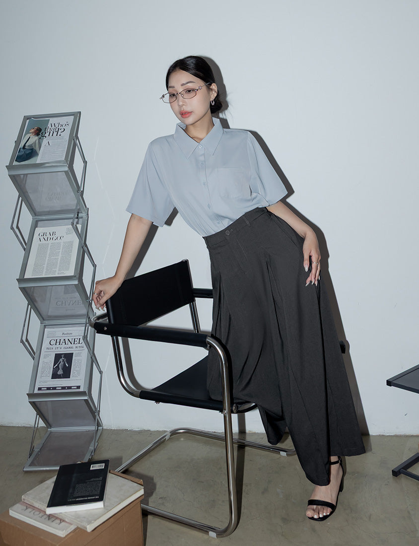 Pleated Cropped Plus Size Wide-Leg Pants