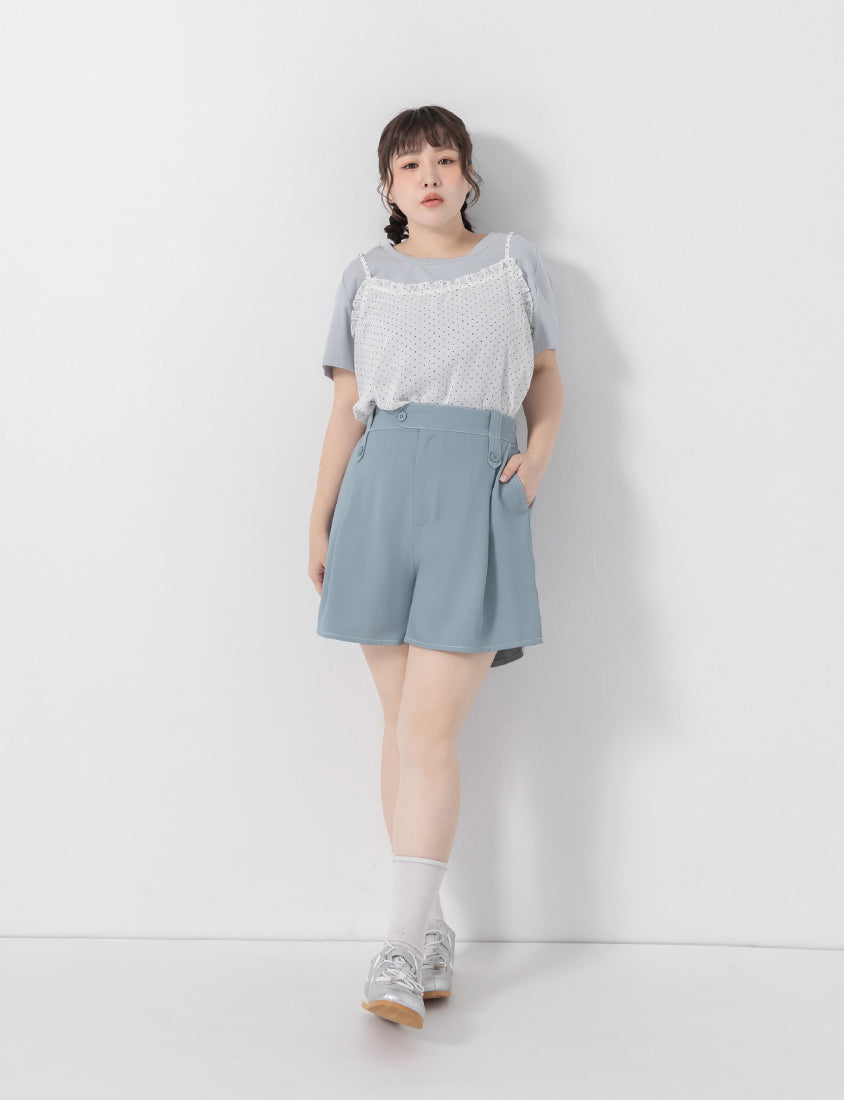 Two-Piece Cute Polka Dot Cami Top Plus Size Set