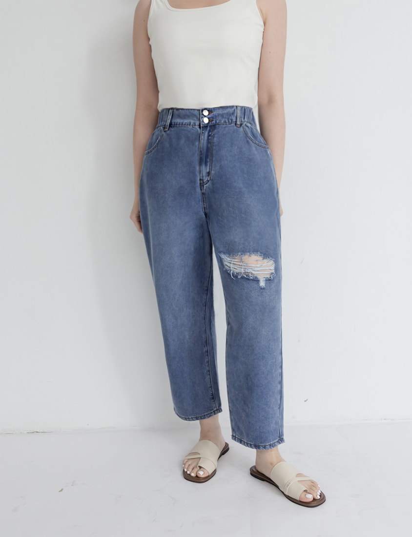 Cooling Lyocell Slimming Plus Size Boyfriend Jeans