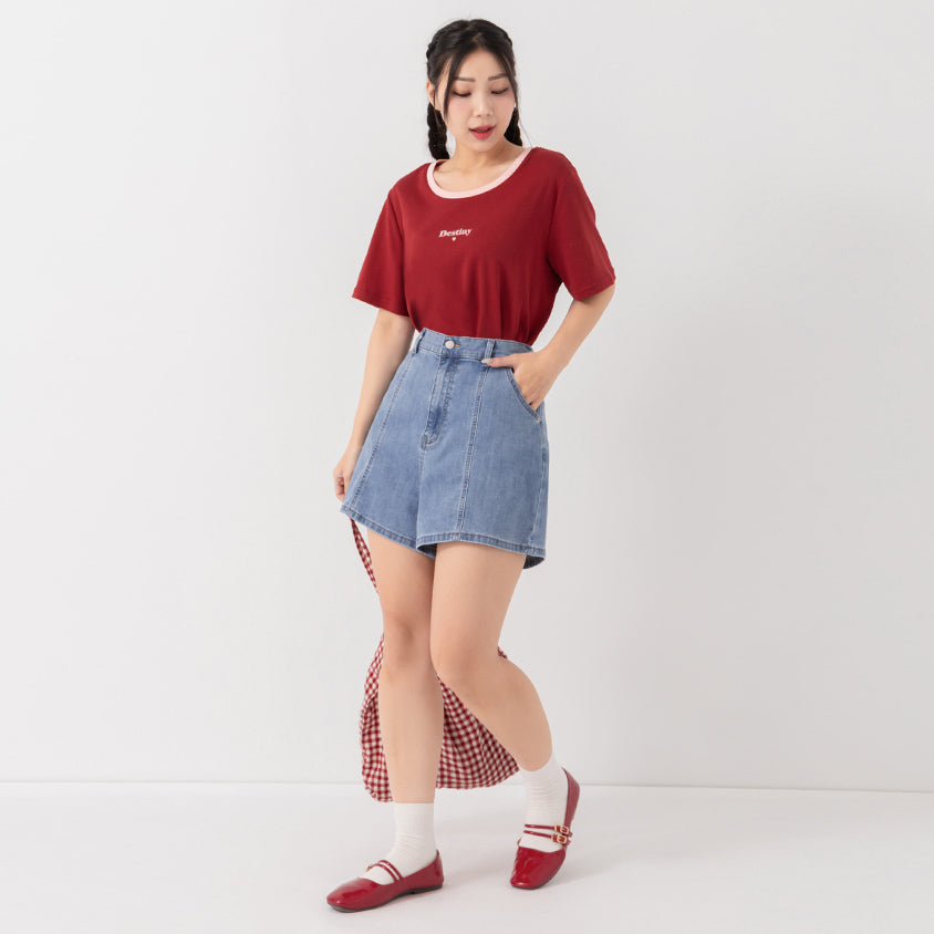 Pear-Shaped Friendly! Perfect Fit Slim Fit A-Line Plus Size Denim Shorts