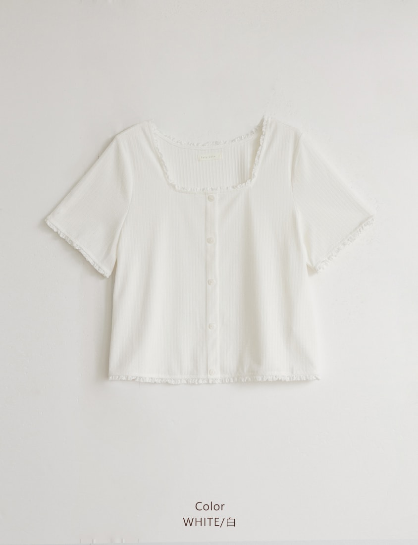 Lace Square Neck Waffle Plus Size Knit Top