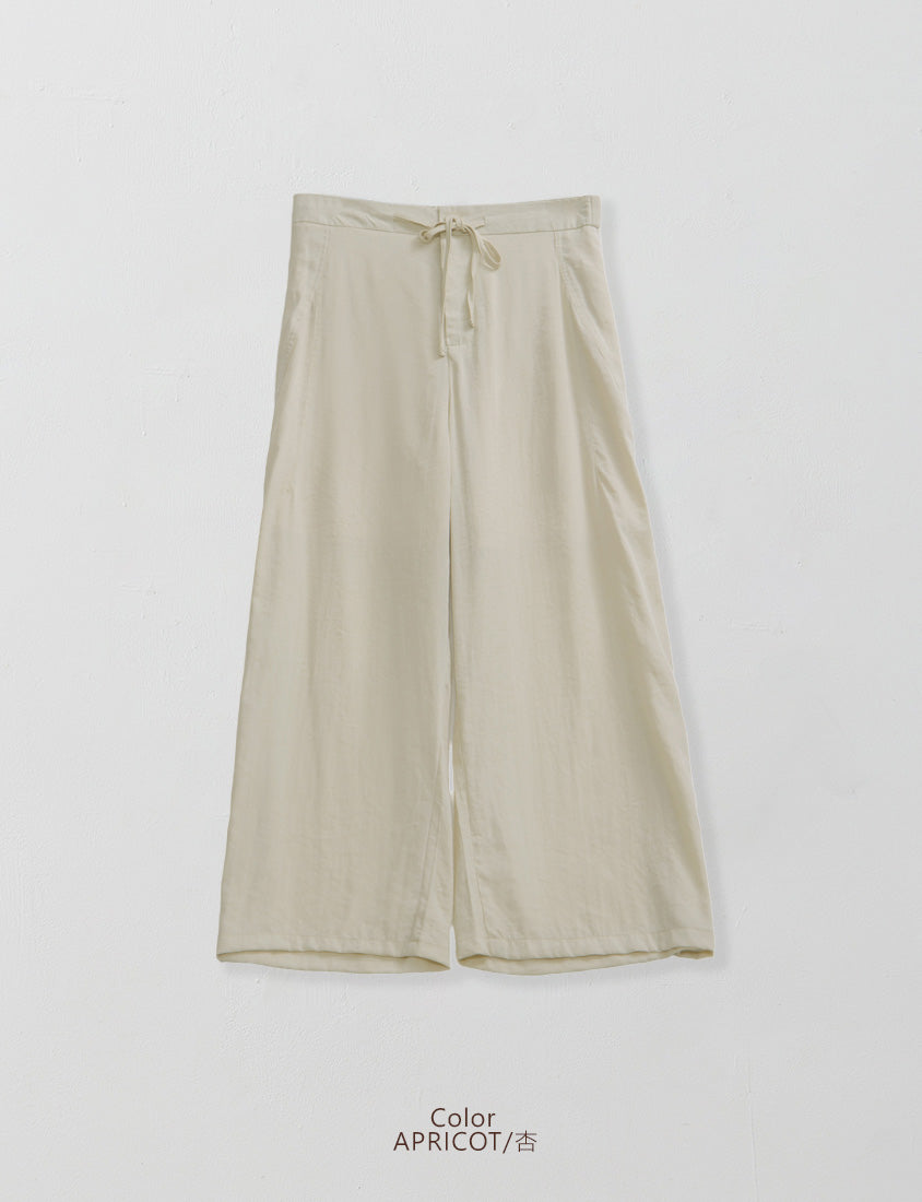 Lightweight Linen-Blend Plus Size Drawstring Pants