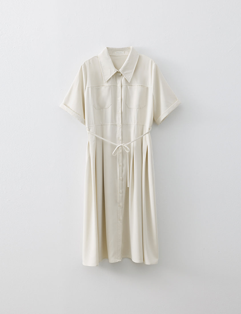 Vintage Japanese Style Button-Up Collar Plus Size Maxi Dress