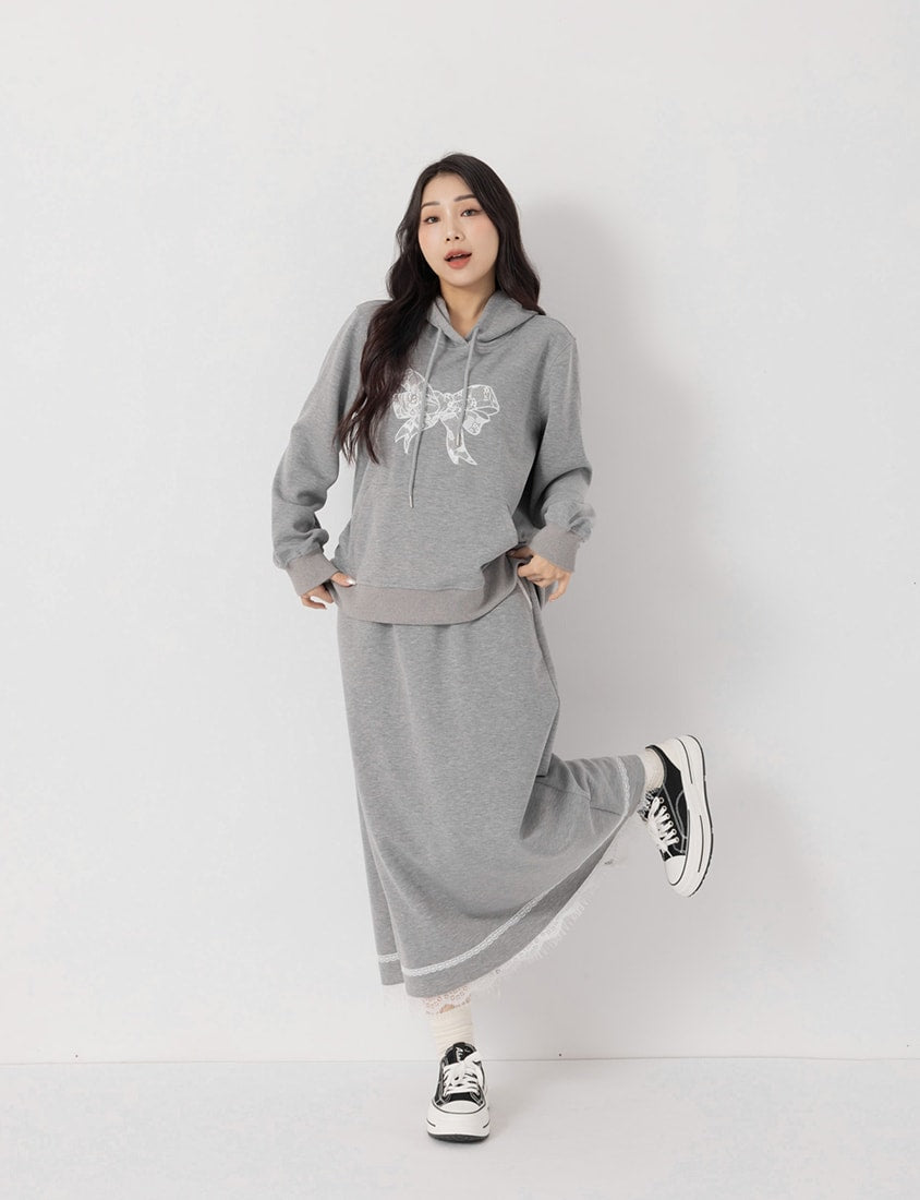 Lace Bow Cloud Cotton Plus Size Hoodie