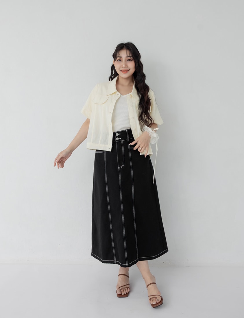 Spring Cotton Linen Stitch Plus Size Short Sleeve Shirt