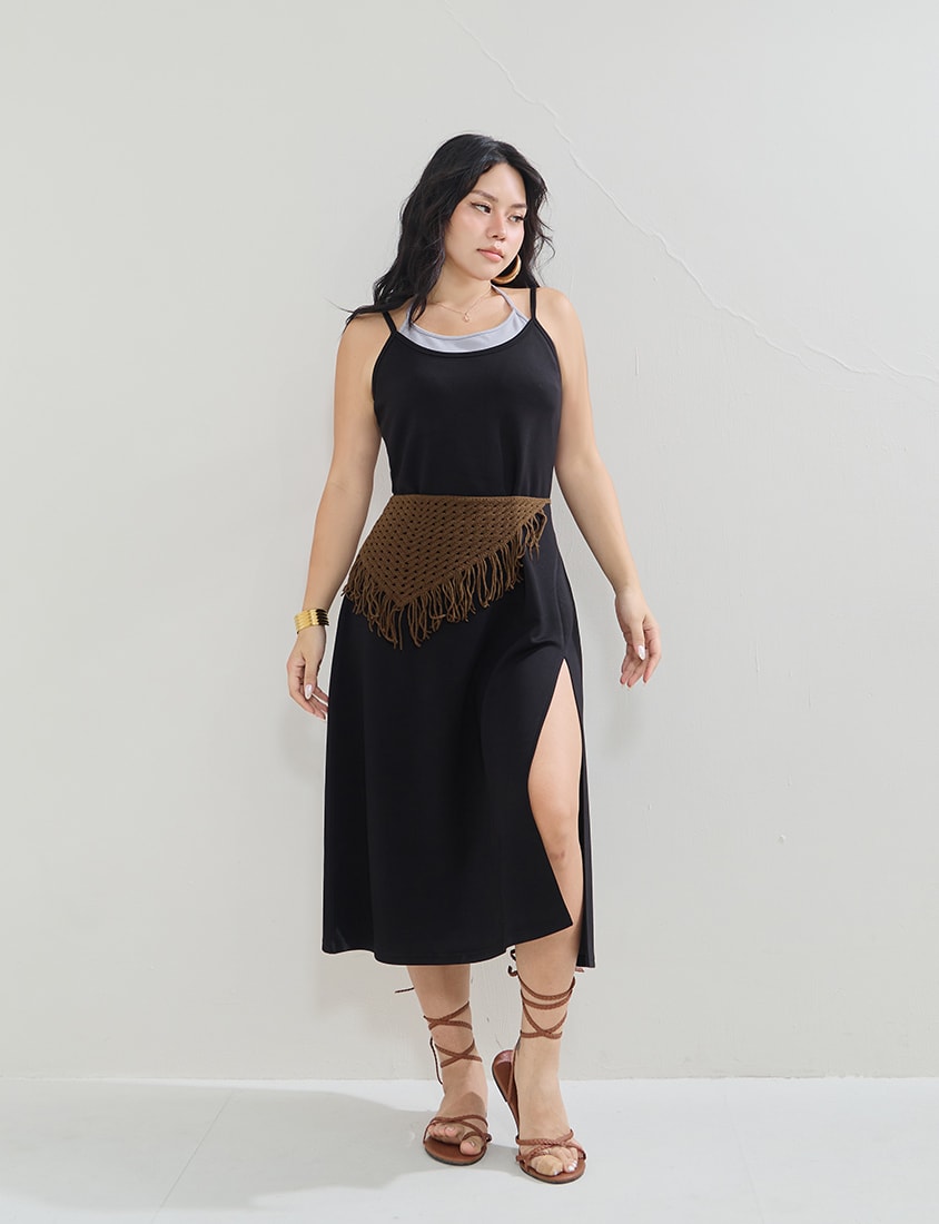 MUA! Cloud Cotton Faux Two Piece Plus Size Maxi Dress