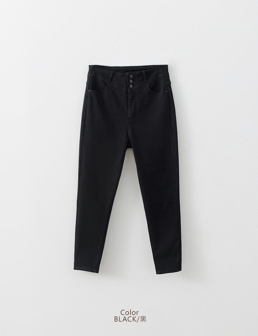 Crowds' Favorite Slimming Plus Size Wool-Fleece Black Jeans