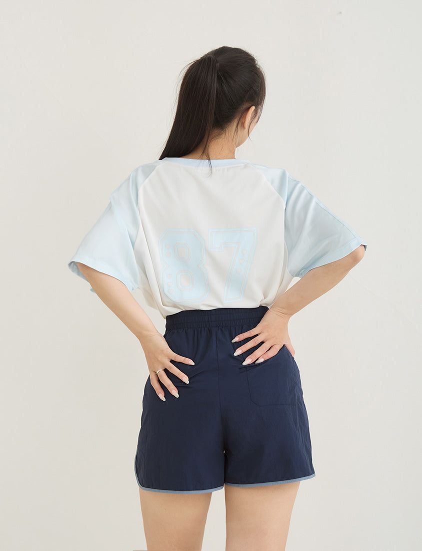 Instant Icy Cooling Contrast Plus Size Sport Shorts