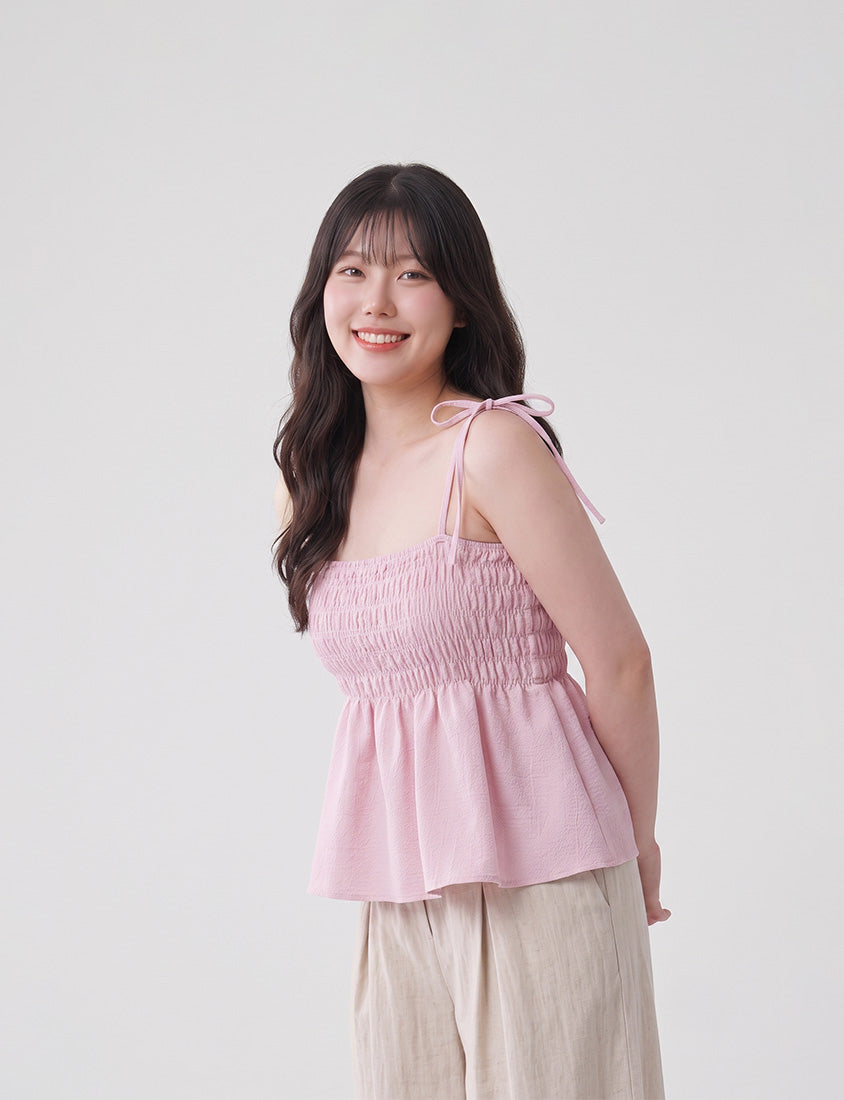 Cute Stretch Crinkled Tie Front Plus Size Layering Cami Vest