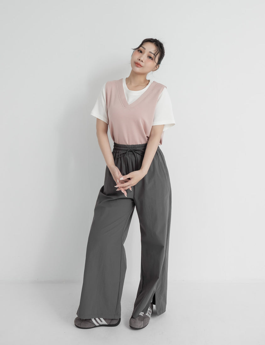 Instant Icy Cooling Sun Protection Slit Plus Size Wide-Leg Pants