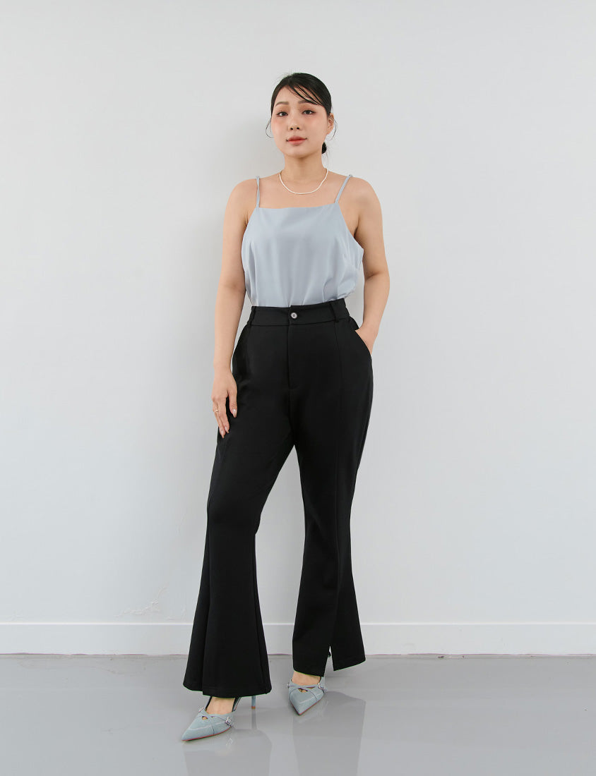 MISS. Pear-Shaped Friendly! Perfect Fit Slit Plus Size Flare Tailored Pants