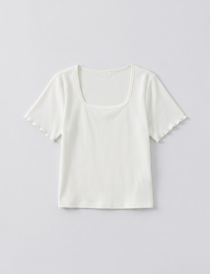 Instant Cooling Cloud Cotton Square Neck Plus Size Tee