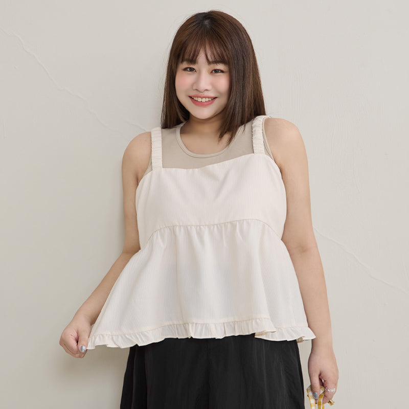 Sweet Stripe Tie-Front Plus Size Layering Vest
