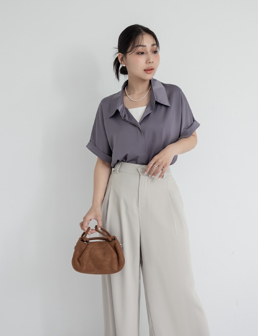 MISS. Lightweight Chiffon Waist Plus Size Long Pants