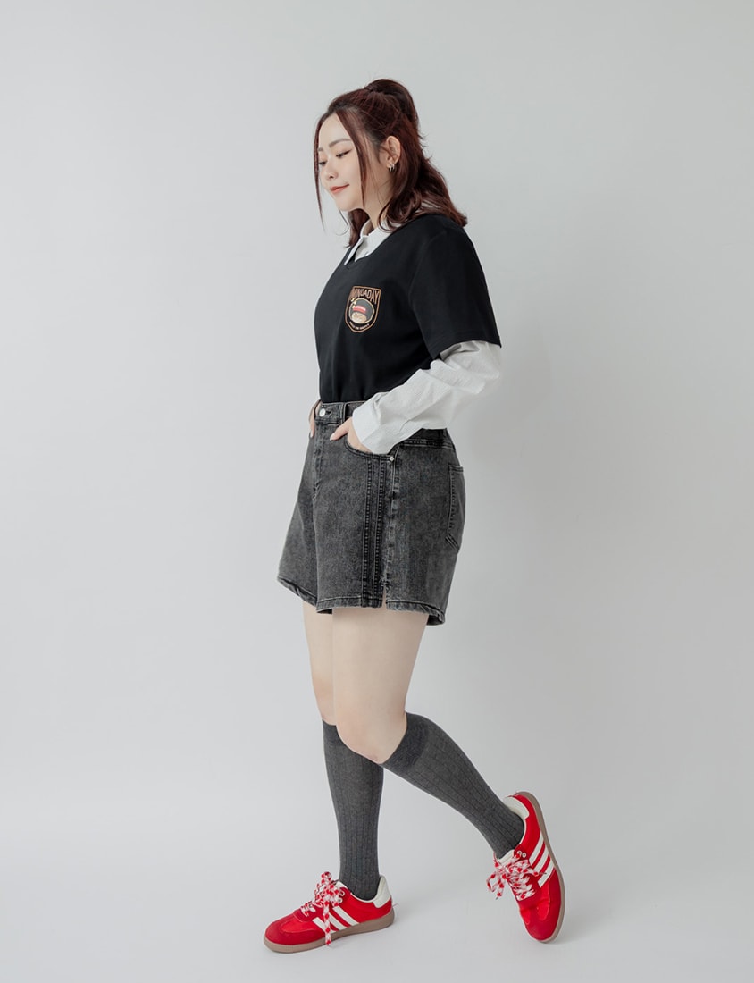 Classic Versatile Plus Size Striped Shirt