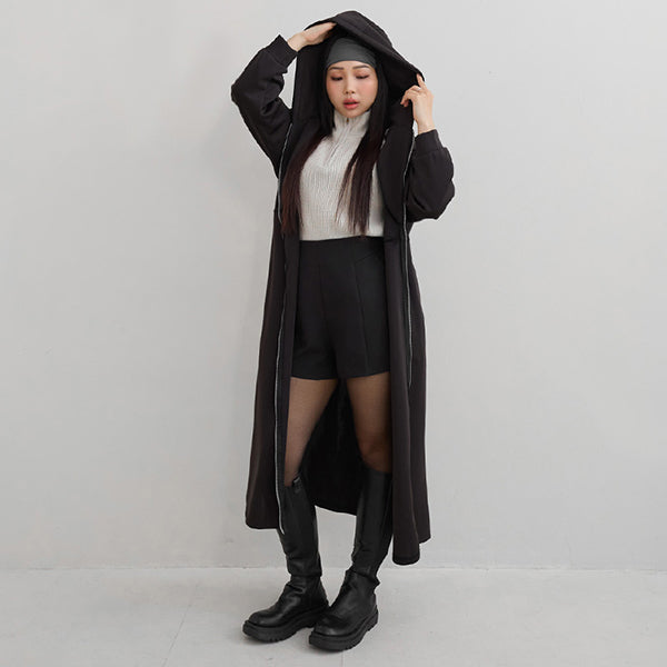 MUA! Heart Double-Zip Plus Size Hooded Maxi Dress
