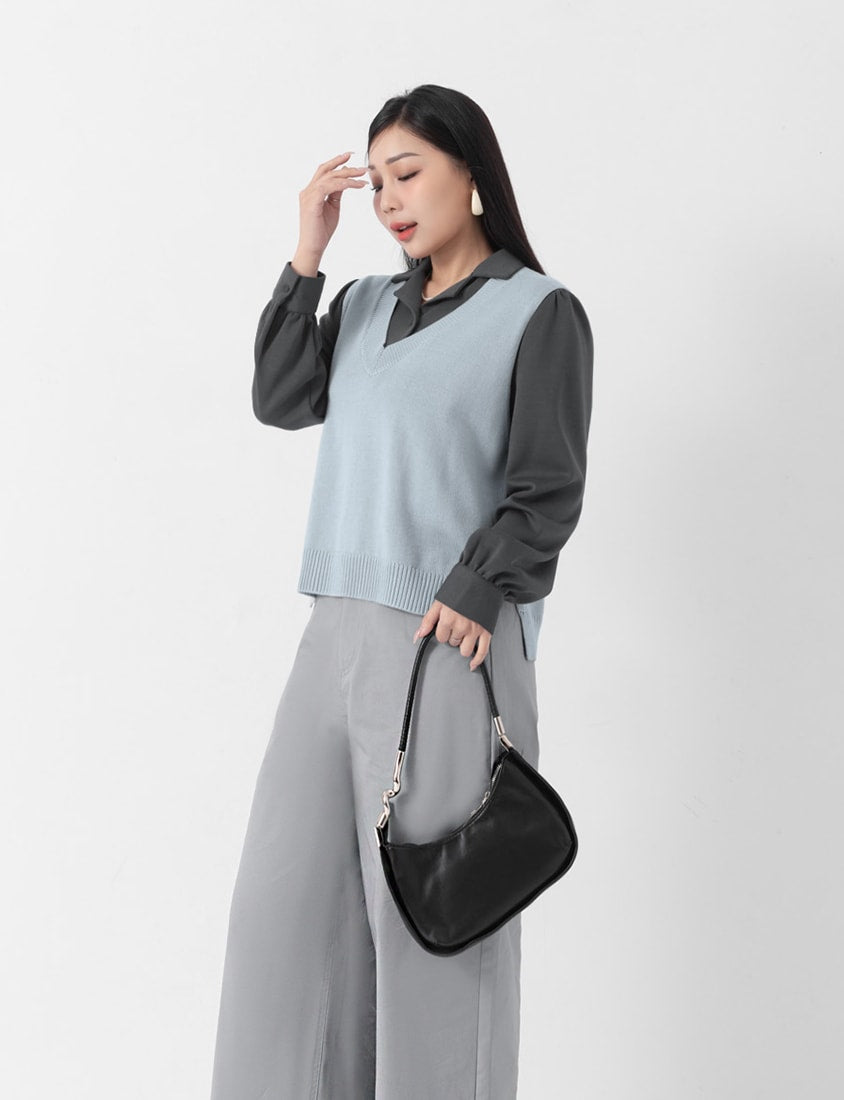 MISS. Soft Tencel Silky Wool Plus Size Knit Vest
