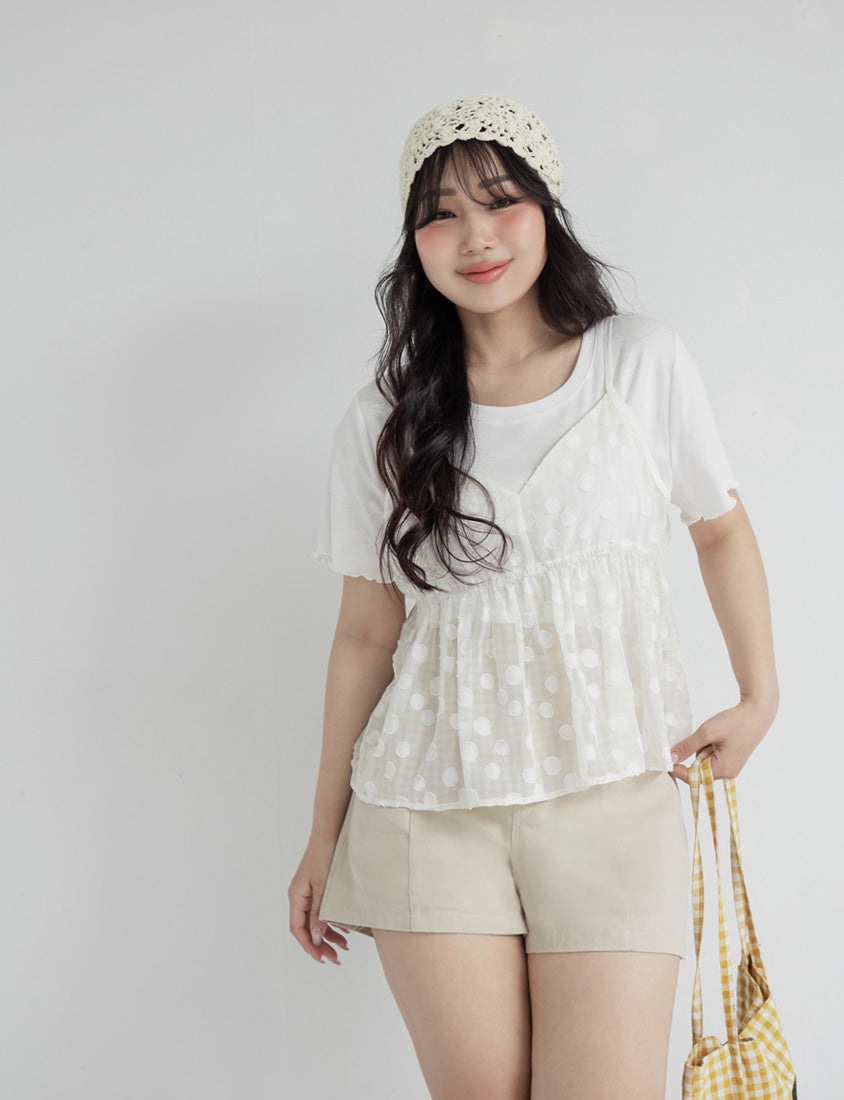 Playful Bubble Plaid Plus Size Two-Piece Set