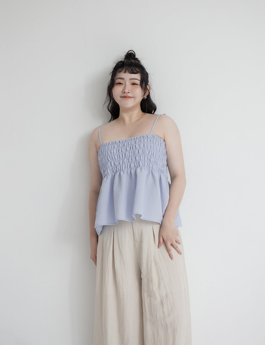 Cute Stretch Crinkled Tie Front Plus Size Layering Cami Vest