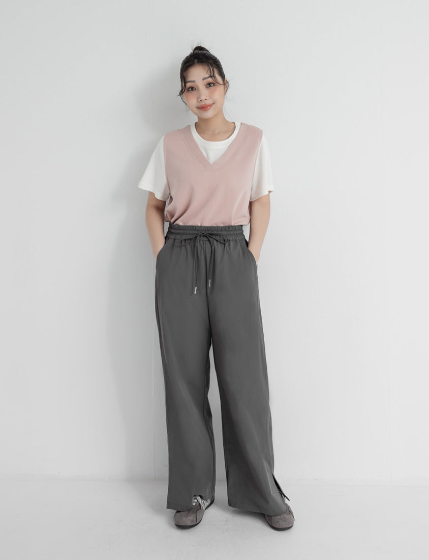 Instant Icy Cooling Sun Protection Slit Plus Size Wide-Leg Pants