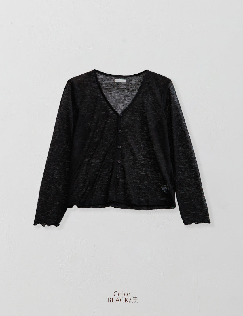 MUA! Textured Sheer Knit Plus Size Cardigan