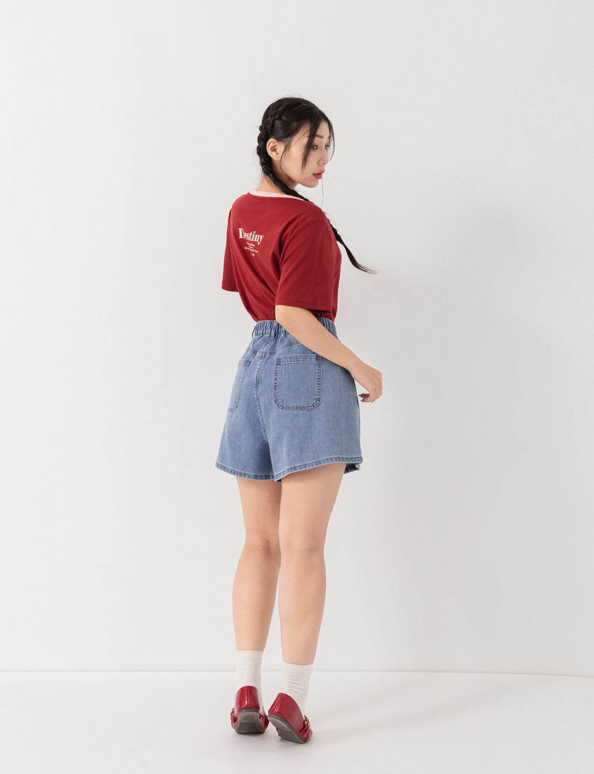 Pear-Shaped Friendly! Perfect Fit Slim Fit A-Line Plus Size Denim Shorts