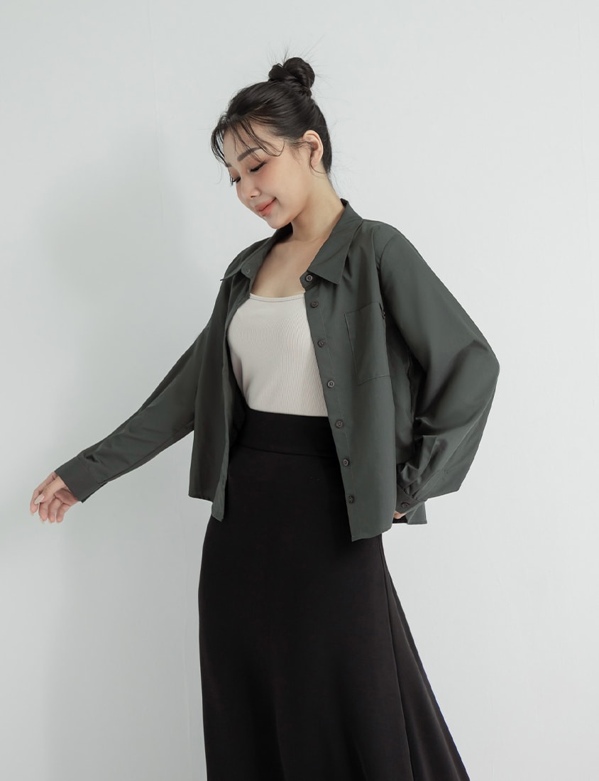Instant Icy Cooling Cropped Sun Protection Plus Size Shirt