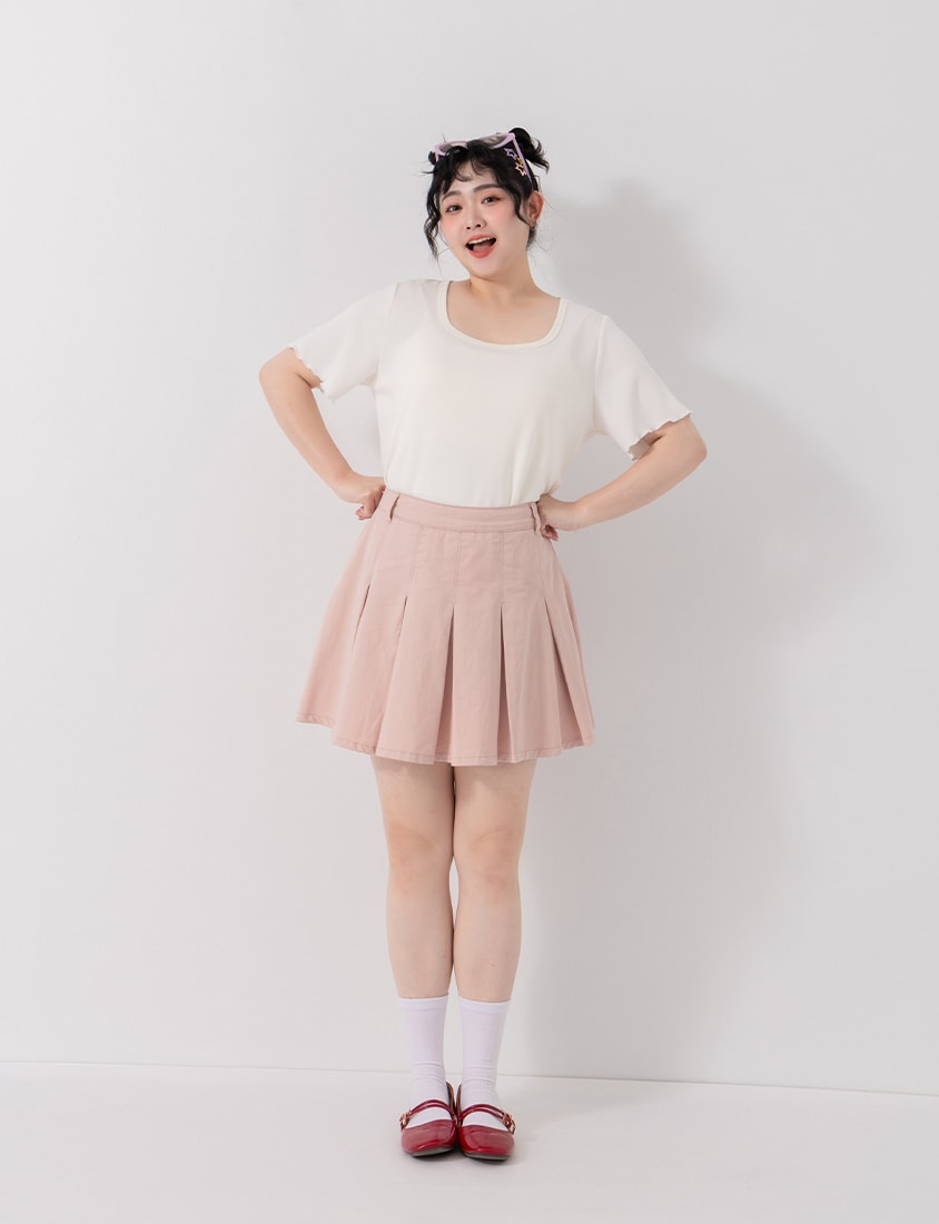 Instant Cooling Cloud Cotton Square Neck Plus Size Tee